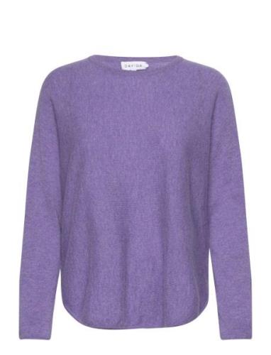 Curved Sweater Purple Davida Cashmere