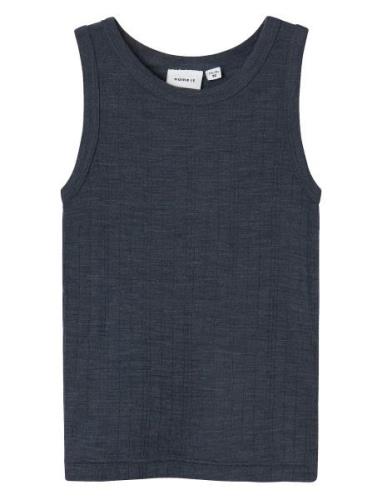 Nmmwang Wool Needle Tank Top Noos Navy Name It