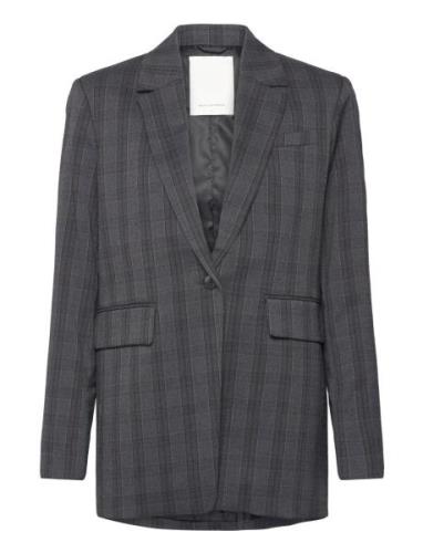 Mschcalile Loose Blazer Chk Grey MSCH Copenhagen