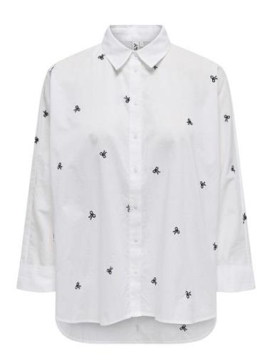 Onlnew Lina Grace Ls Emb Shirt Noos Wvn White ONLY