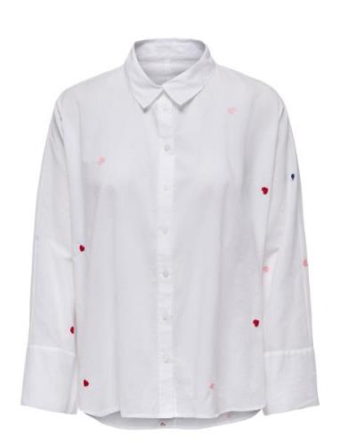 Onlnew Lina Grace Ls Emb Shirt Noos Wvn White ONLY