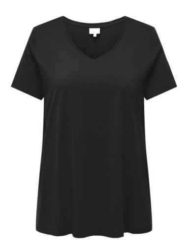 Carbonnie Life S/S V A-Shape Tee Noos Black ONLY Carmakoma