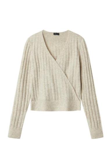 Nlfstidet Ls Crop Wrap Knit Cream LMTD