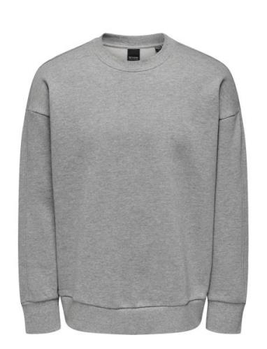 Onsdan Life Rlx Heavy Sweat Crew Grey ONLY & SONS