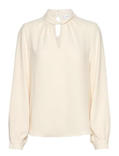 Visurashil High Neck L/S Top/R/Dfs Cream Vila