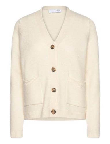 Slfana Ls Knit Cardigan Noos Cream Selected Femme