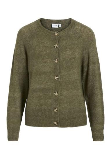 Vijulaja O-Neck L/S Knit Cardigan Khaki Vila