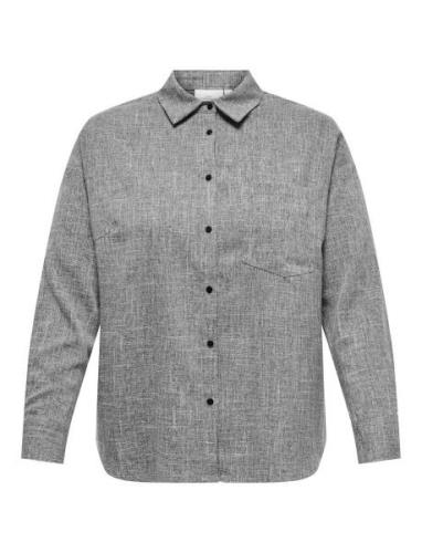 Carsuttin L/S Loose Shirt Wvn Grey ONLY Carmakoma