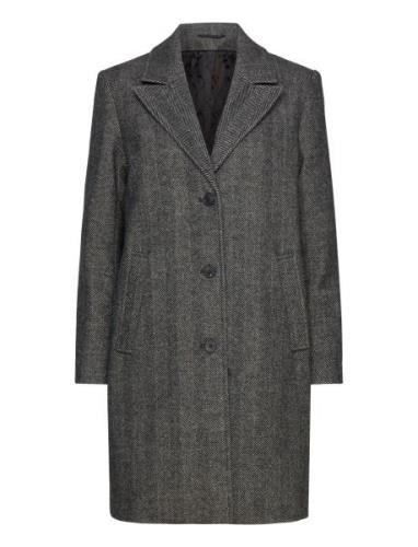 Slfnew Alma Wool Coat Herringb Noos Grey Selected Femme