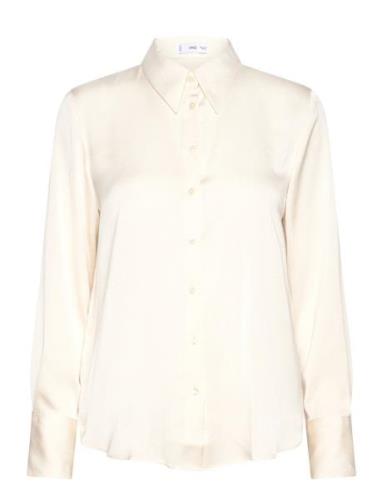 Satin Finish Flowy Shirt Cream Mango