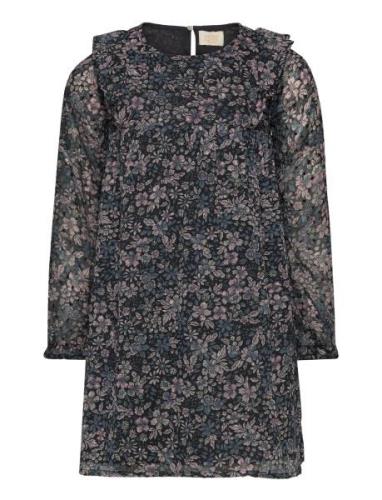 Dress Flower Dobby Navy Creamie