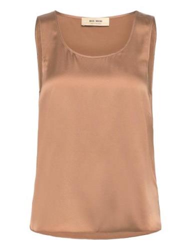 Mmastrid Silk Tank Top Brown MOS MOSH