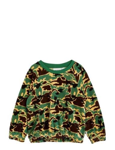 Camo Aop Velour Sweatshirt Green Mini Rodini