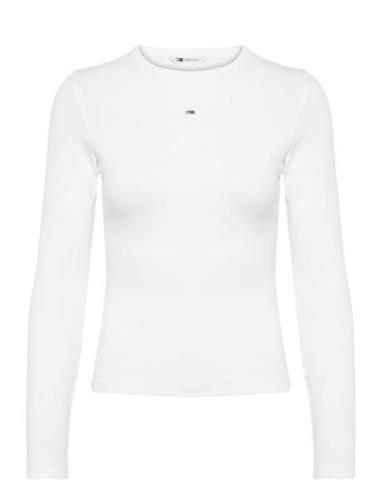 Tjw Slim Essential Rib Ls White Tommy Jeans