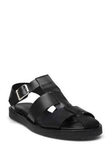 Sandals - Flat - Closed Toe - Op Black ANGULUS