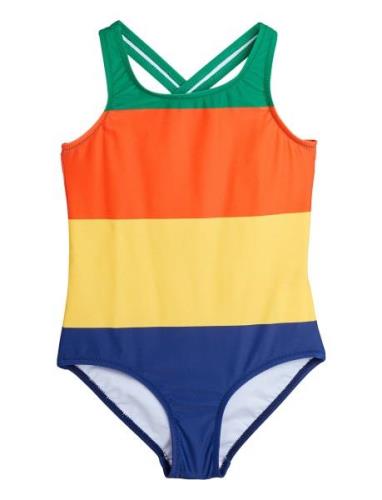 Stripe Aop Swimsuit Patterned Mini Rodini