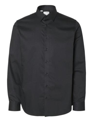 Slhslim-Performance Shirt Ls Noos Black Selected Homme