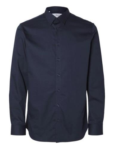 Slhslim-Performance Shirt Ls Noos Navy Selected Homme