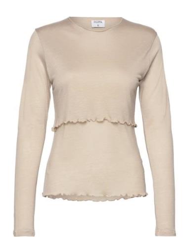 Double Layer Longsleeve Top Beige Filippa K