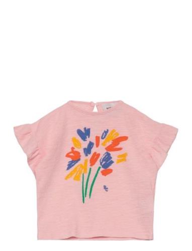 Baby Fireworks Ruffle T-Shirt Pink Bobo Choses