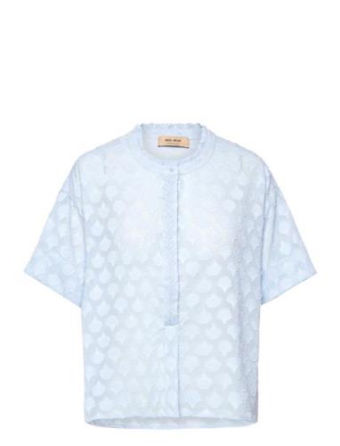 Mmtoba Jacquard Voile Blouse Blue MOS MOSH