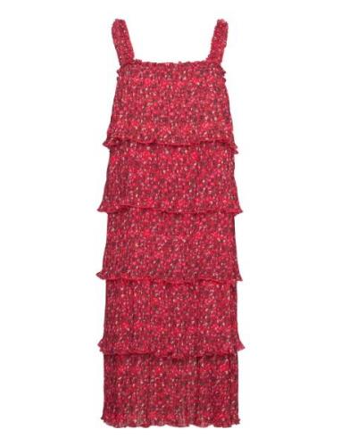 Pleated Georgette Red Ganni