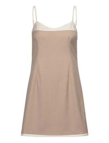 Two Color Mini Dress Beige REMAIN Birger Christensen