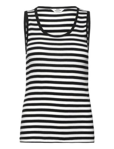 2X2 Cotton Stripe Amour Tank Top Black Mads Nørgaard