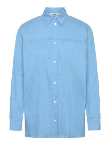 Crinckle Pop Vinny Shirt Blue Mads Nørgaard