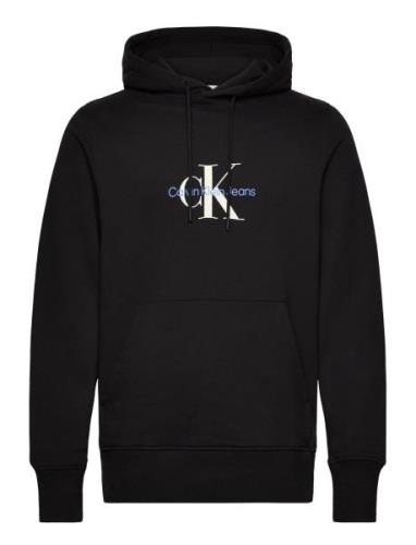 Distressed Monologo Hoodie Black Calvin Klein Jeans