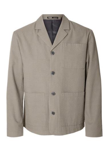 Slh-Smith Seersucker Hybrid Blz Beige Selected Homme