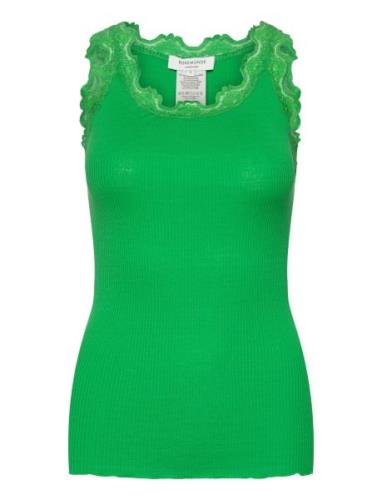 Silk Top W/ Lace Green Rosemunde