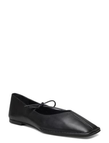 Sway Black Leather Ballet Flats Black ALOHAS