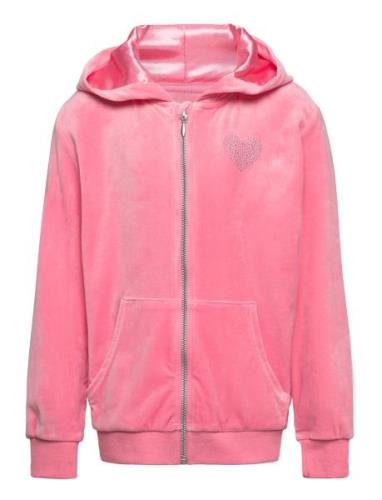 Hoodjacket Velour Pink Lindex