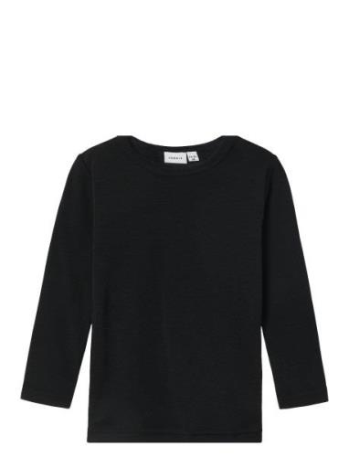 Nmmwang Wool Rib Ls Top Black Name It