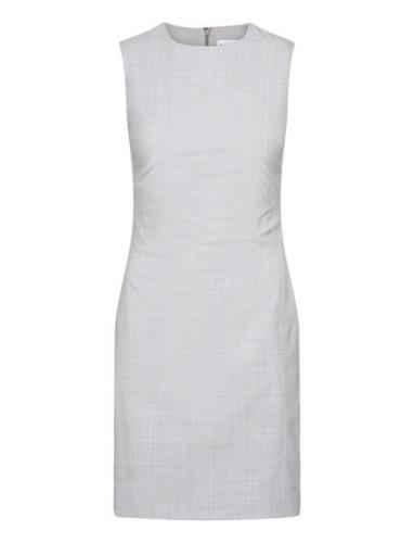 Wool Blend Shift Dress Grey Calvin Klein