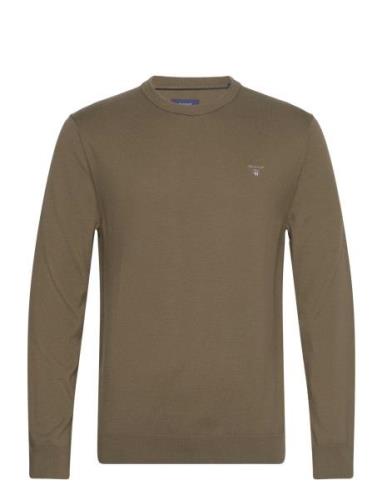 Cotton C-Neck Khaki GANT