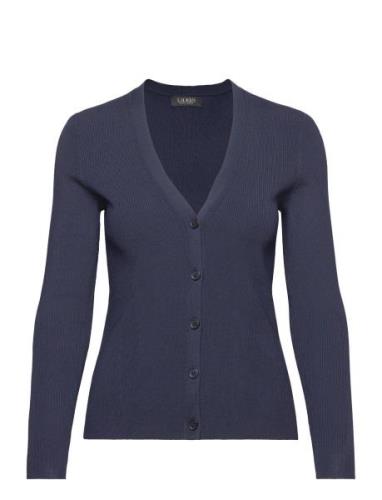 Ribbed V-Neck Cardigan Navy Lauren Ralph Lauren