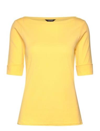 Cotton Boatneck Top Yellow Lauren Ralph Lauren