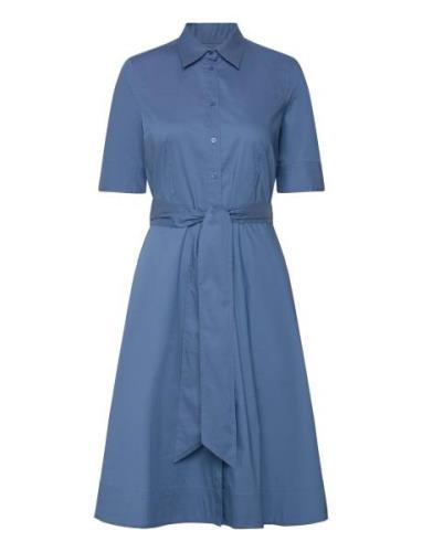 Belted Cotton-Blend Shirtdress Blue Lauren Ralph Lauren