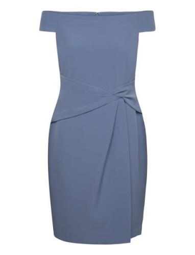 Crepe Off-The-Shoulder Cocktail Dress Blue Lauren Ralph Lauren