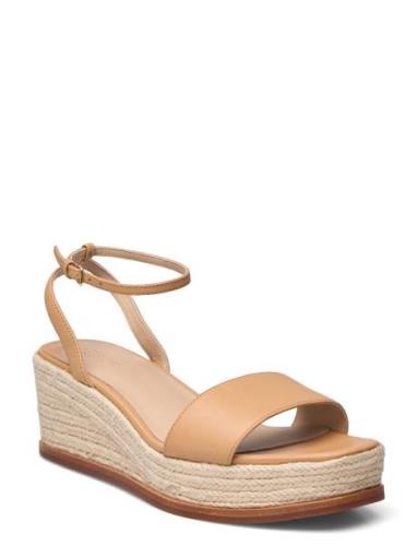 Leona Nappa Leather Espadrille Beige Lauren Ralph Lauren