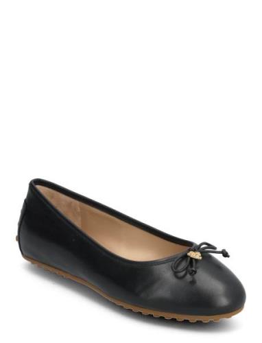 Jayna Nappa Leather Driver Flat Black Lauren Ralph Lauren