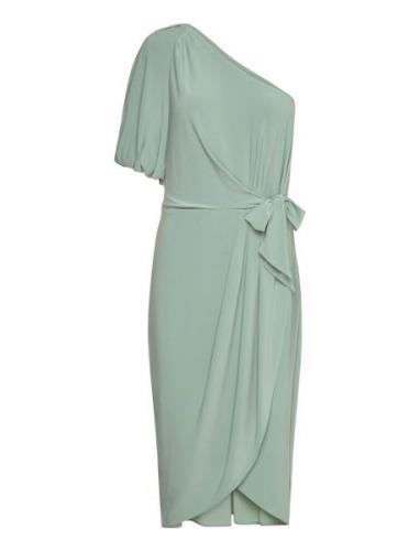 Jersey Tie-Waist Balloon-Sleeve Dress Green Lauren Ralph Lauren