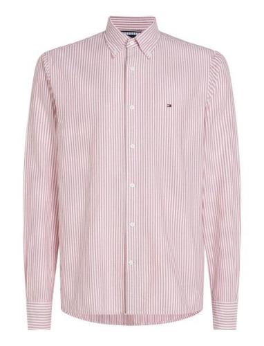 Heritage Oxford Stripe Rf Shirt Red Tommy Hilfiger