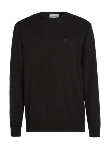 Cotton Silk Blend Cn Sweater Black Calvin Klein