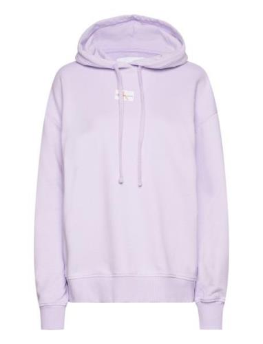 Woven Label Over D Hoodie Purple Calvin Klein Jeans