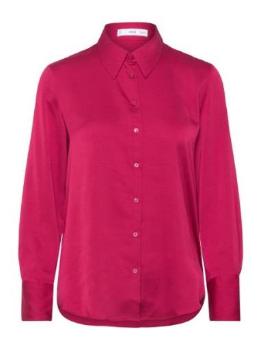 Satin Finish Flowy Shirt Pink Mango