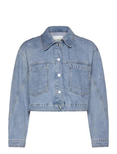 Pocketed Denim Jacket Blue Mango