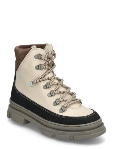 Boots - Flat - With Laces Beige ANGULUS